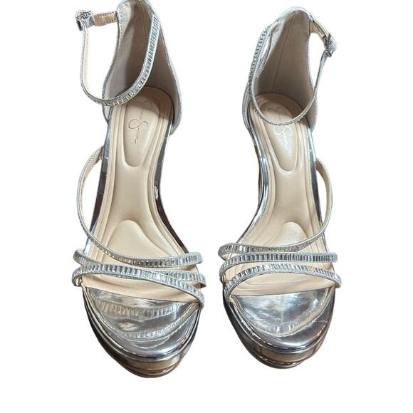 Jessica Simpson Jaeye Dress Sandals Stiletto Heel Rhinestone Straps NEW Size 9.5 - Picture 4 of 11